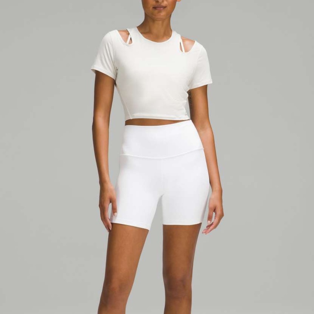 Lululemon Shoulder Cut-Out Yoga T-Shirt in Bone 2